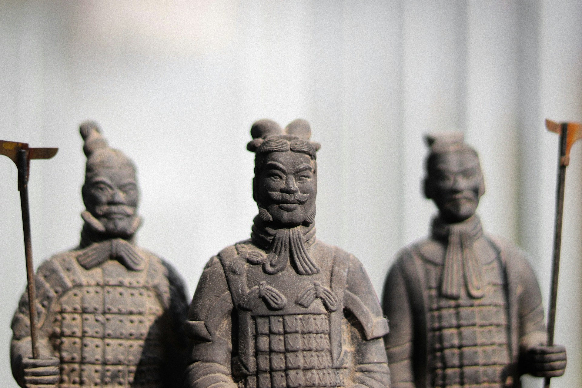 Close view of a terracotta warrior face
