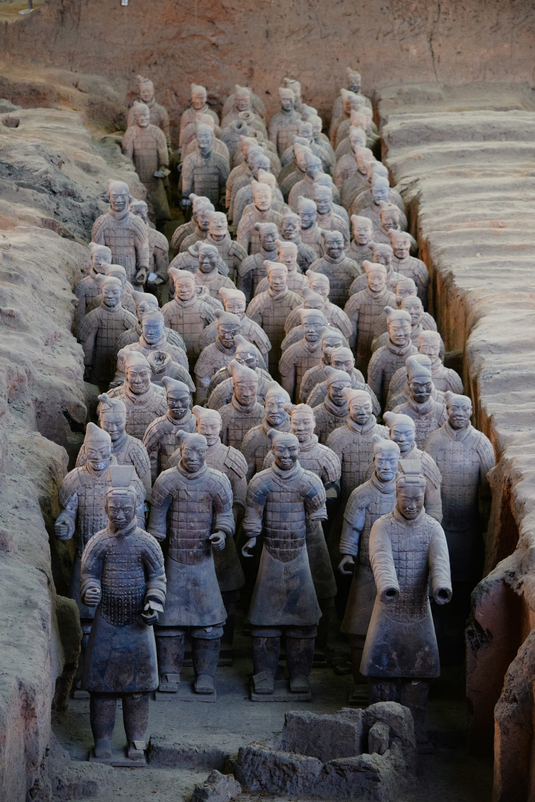 Wide view across the excavation pits of the Terracotta Army